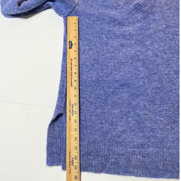 MAGASCHONI Womens S Inside Out V-Neck Long Sleeve Sweater Alpaca Wool Blend Blue - Picture 5 of 11